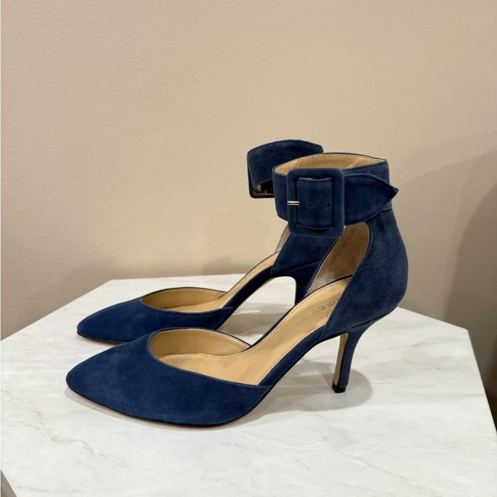🔥Audrey Brooke Women's Blue Suede Heels Sz 5.5 ECU🔥